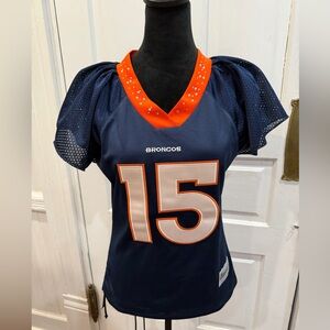 Tim Tebow Denver Broncos Reebok Football Jersey Rhinestones Cap Sleeve Sz M